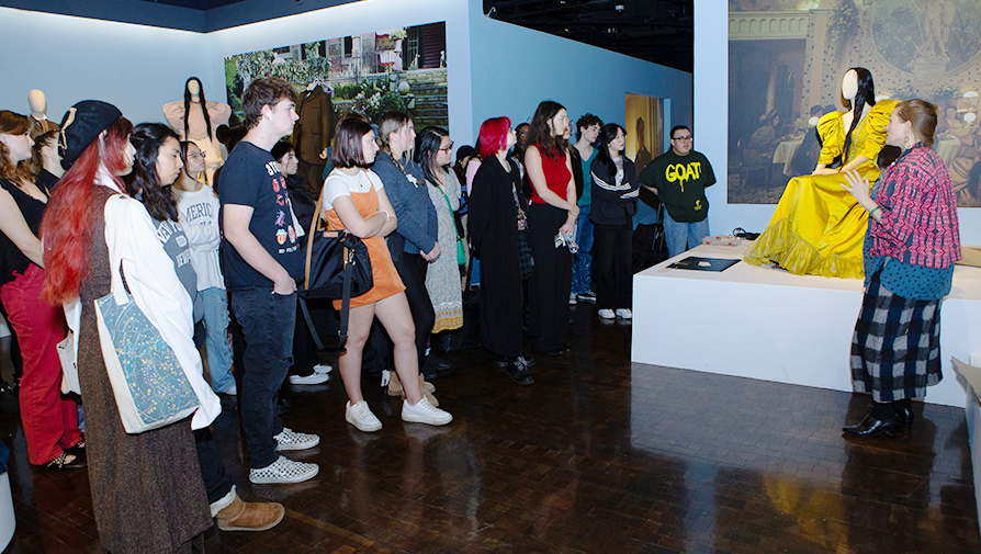 Students touring museum